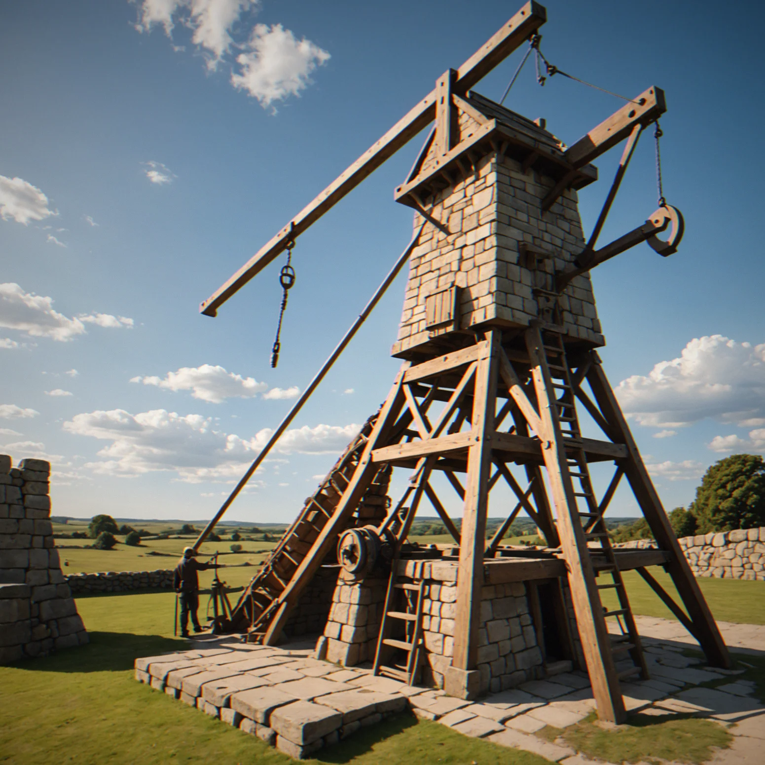 Same level cleared three different ways. Trebuchet smashes through, ballista picks off targets with precision, catapult lobs a solution over the walls.
